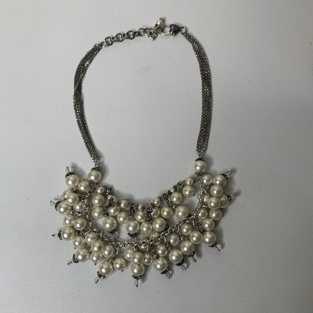 Brighton Statement PEARL-ICIOUS Multi Strand Bib Faux Pearl Necklace JN2062